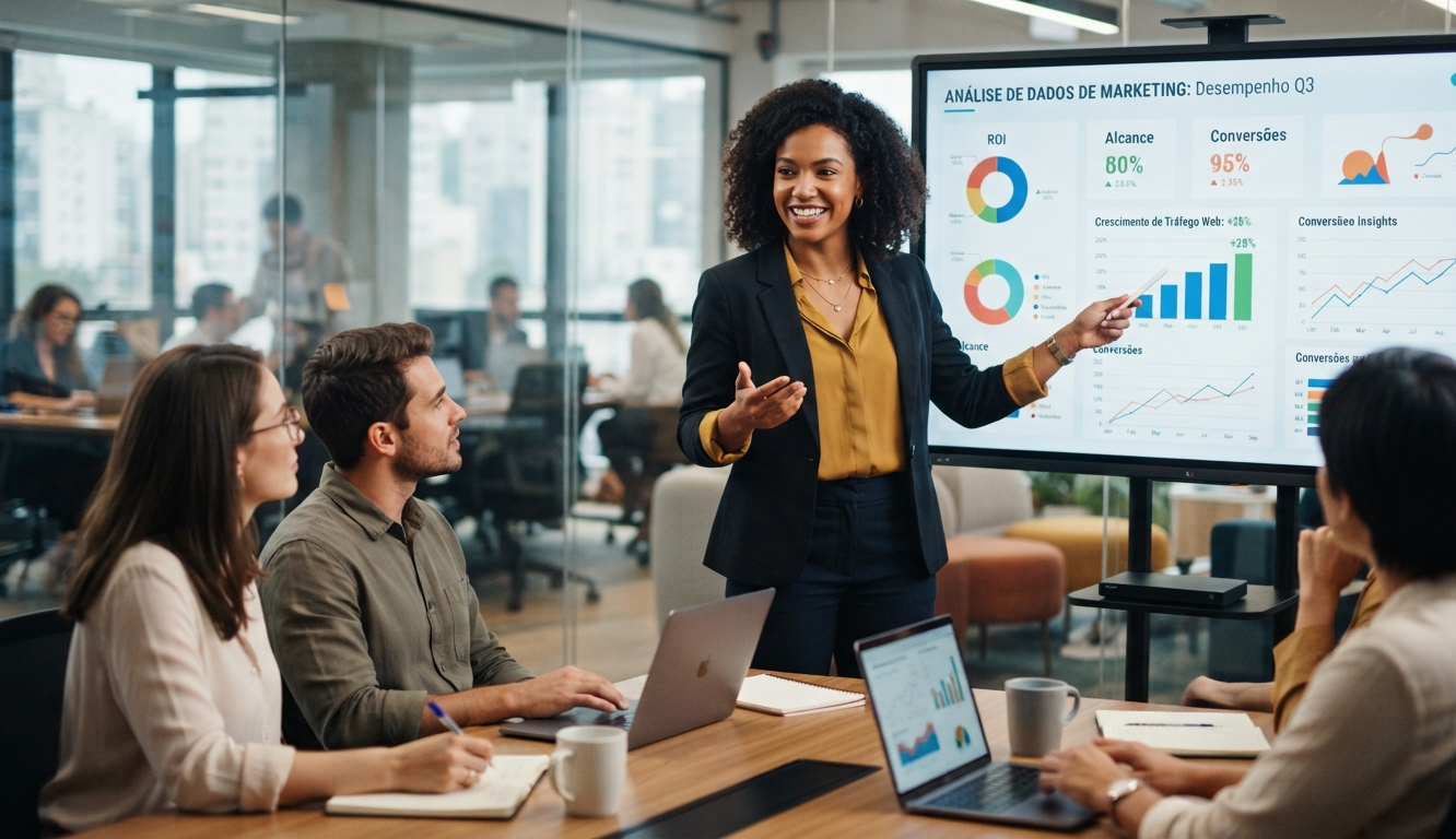 Apresentação de desempenho de campanhas de marketing digital